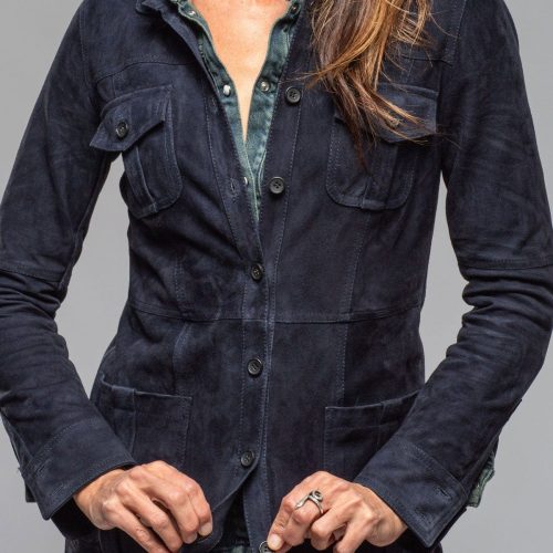 roncarati savannah long leather tunic in navy ladies outerwear leather axels vail 40217718980842