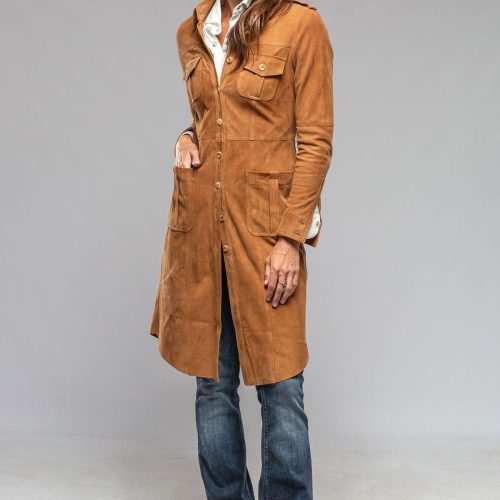 roncarati savannah long leather tunic in tobacco ladies outerwear leather axels vail 40217726189802