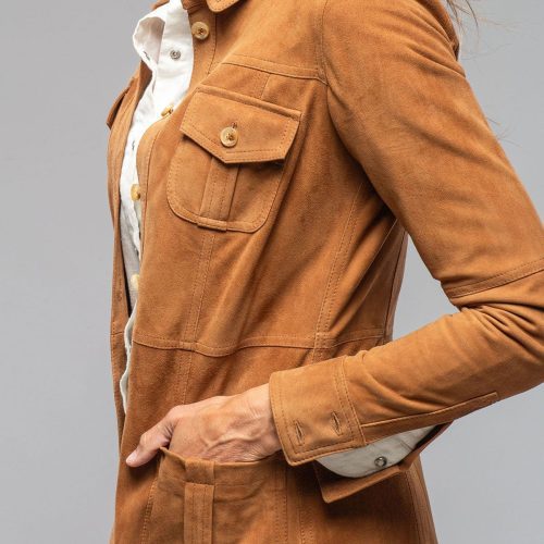 roncarati savannah long leather tunic in tobacco ladies outerwear leather axels vail 40217727860970