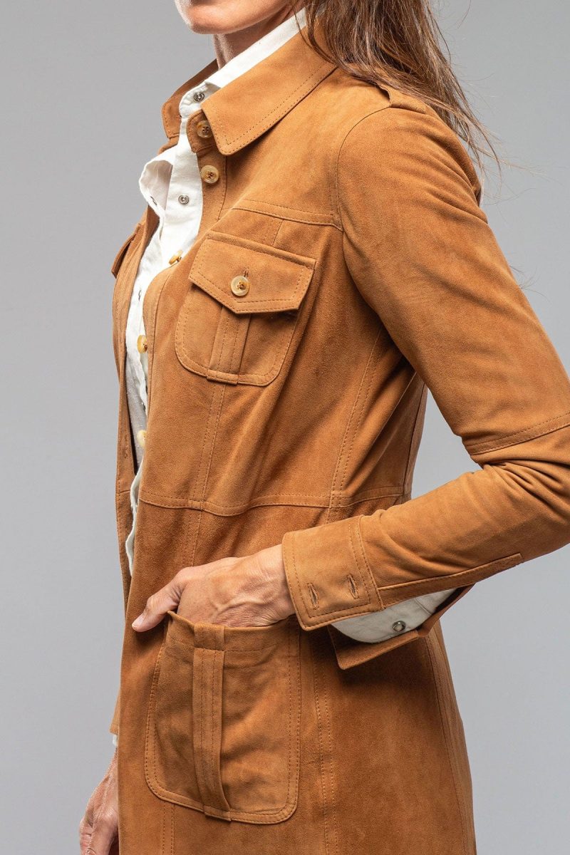 roncarati savannah long leather tunic in tobacco ladies outerwear leather axels vail 40217727860970