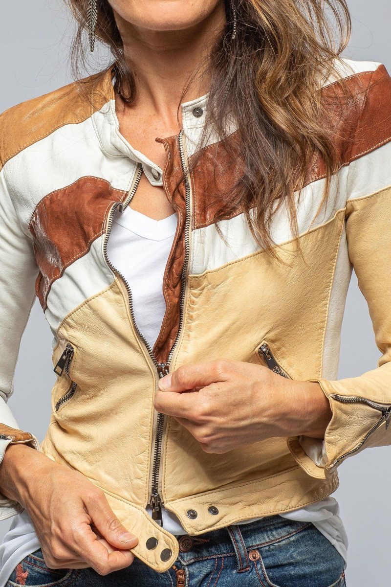 roncarati vespa jkt in beige white chocolate ladies outerwear leather axels vail 39965313499370