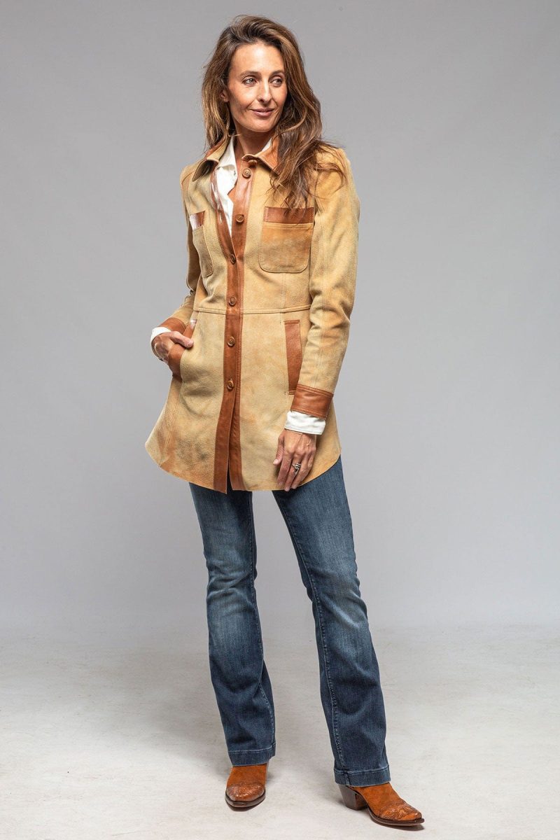 roncarati vienna woods shirt jacket in palomino cognac ladies outerwear leather axels vail 40217720357098