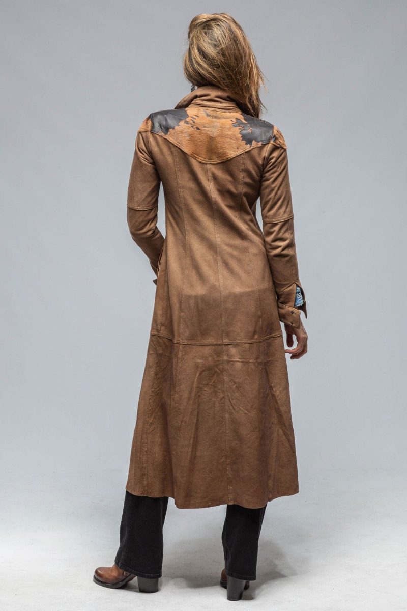 roncarati waggoner long hair on suede duster ladies outerwear leather axels vail 36611732537578