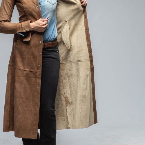 roncarati waggoner long hair on suede duster ladies outerwear leather axels vail 36611732865258