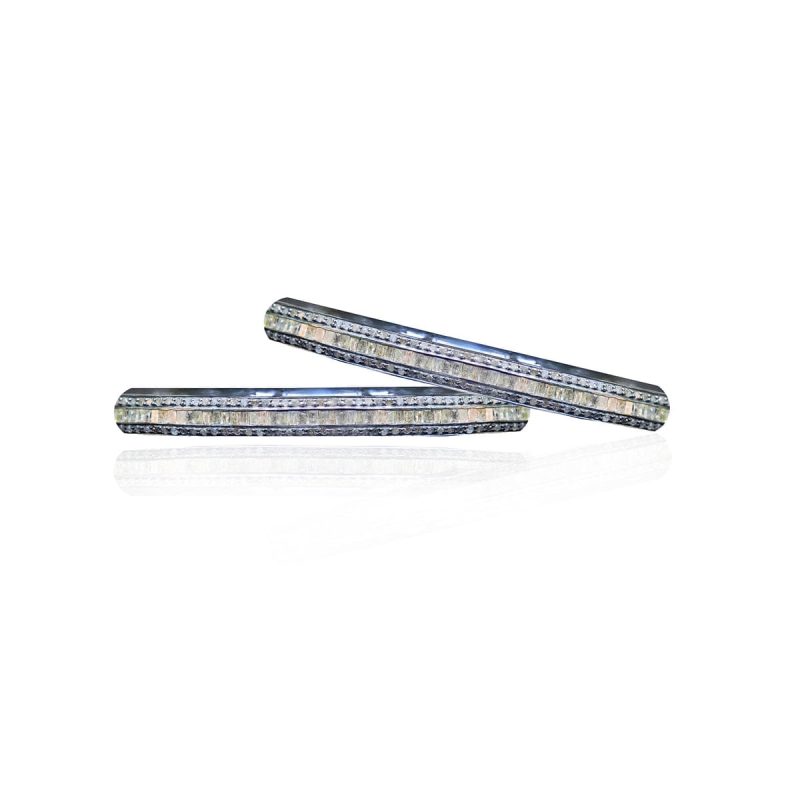 s carter designs single row baguette diamonds w 2 rows pave diamonds bangle ladies jewelry bracelets and bangles axels vail 37886723326186