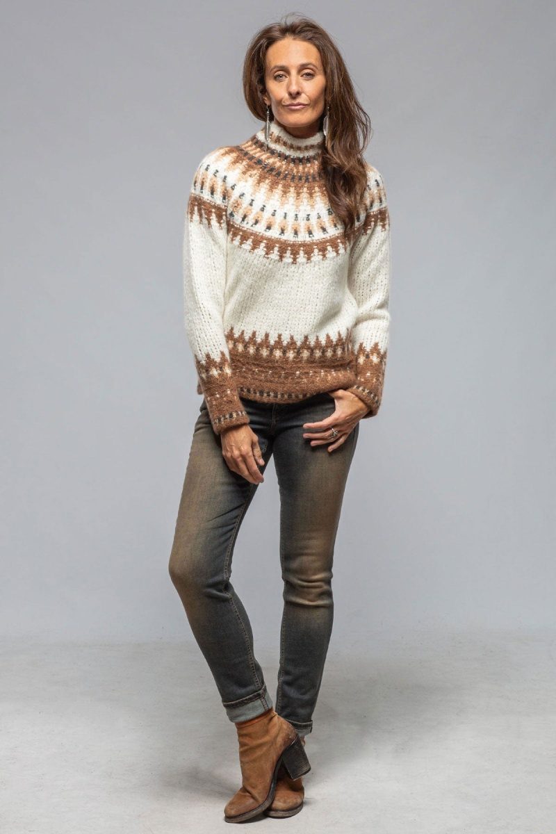 sonia villa andean mock neck sweater in natural ladies sweaters axels vail 40466589581546