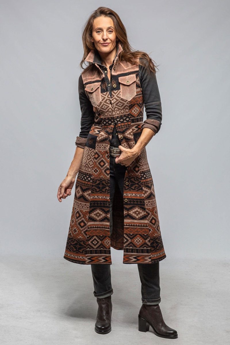 sonia villa badlands long vest in brown ladies outerwear lightweight axels vail 40558968570090