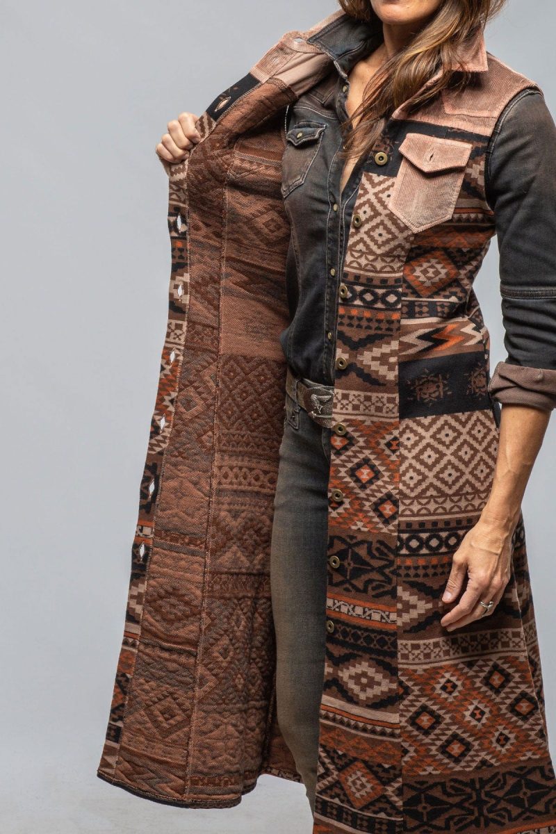 sonia villa badlands long vest in brown ladies outerwear lightweight axels vail 40558968701162