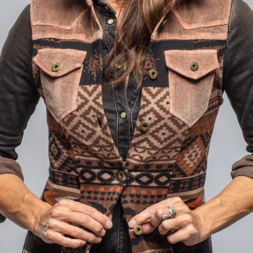 sonia villa badlands long vest in brown ladies outerwear lightweight axels vail 40558968897770