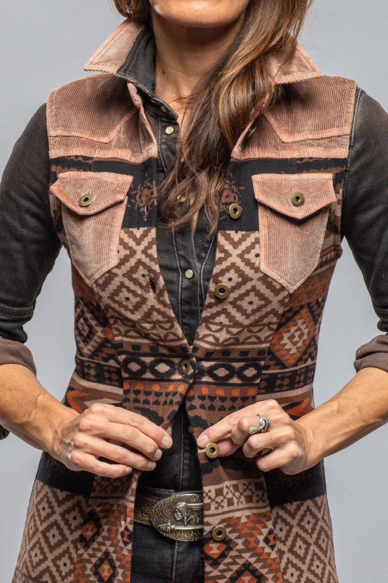 sonia villa badlands long vest in brown ladies outerwear lightweight axels vail 40558968897770