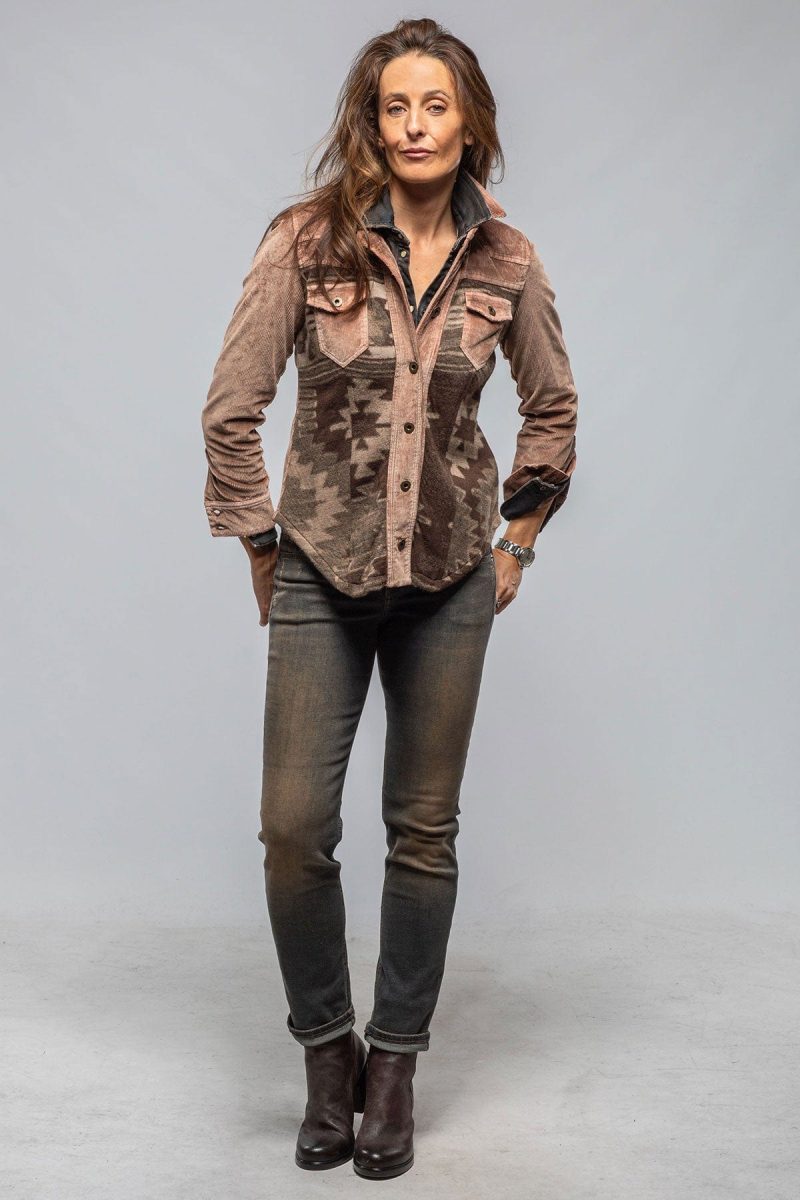 sonia villa bandera western shirt in cocoa ladies outerwear lightweight axels vail 40541771858154