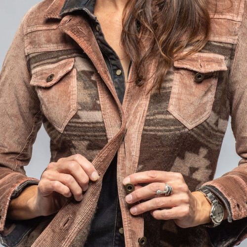 sonia villa bandera western shirt in cocoa ladies outerwear lightweight axels vail 40541772251370