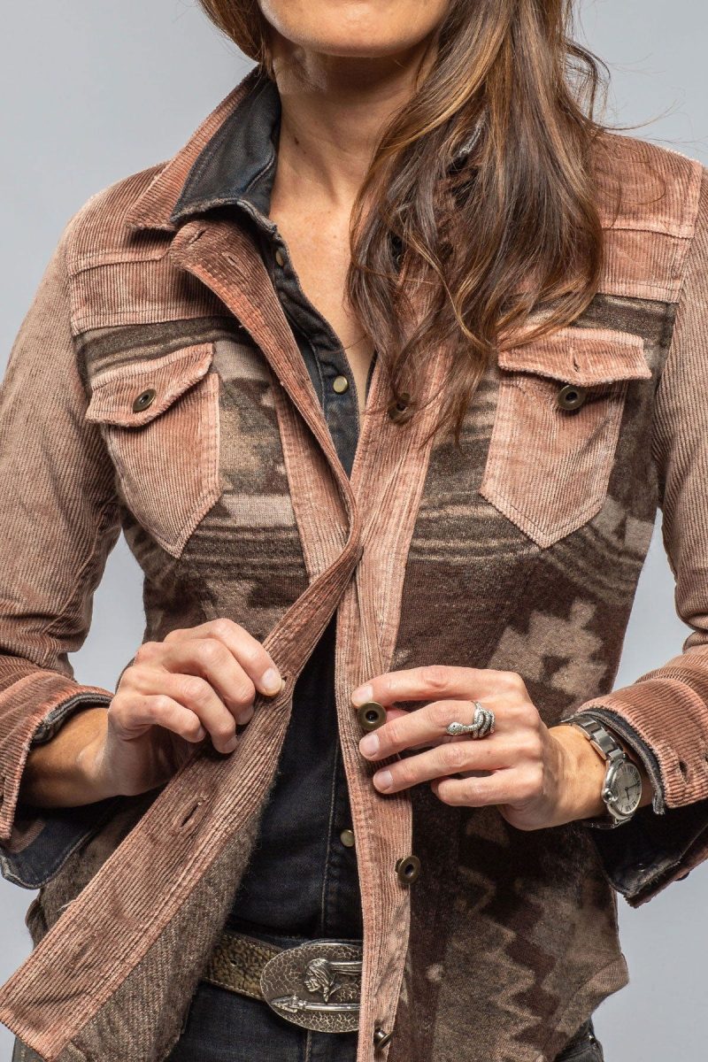 sonia villa bandera western shirt in cocoa ladies outerwear lightweight axels vail 40541772251370