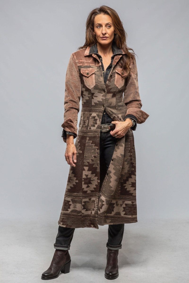 sonia villa desperado western duster in cocoa ladies outerwear lightweight axels vail 40541772382442