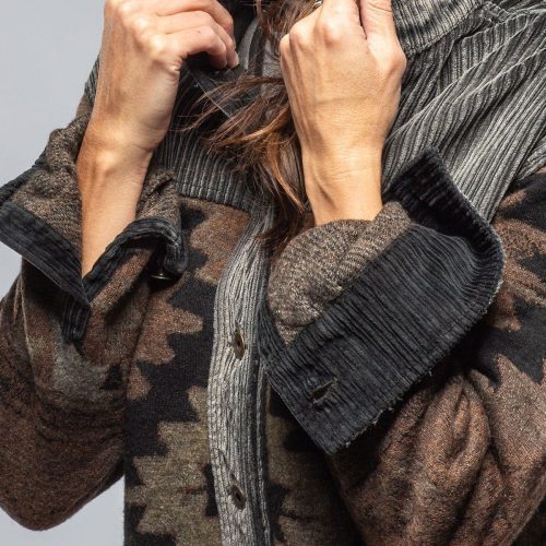 sonia villa hickory blanket jacket in charcoal ladies outerwear cloth axels vail 40495620358378