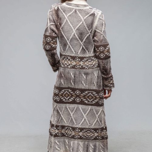 sonia villa niva alaskan knit long sweater in chocolate ladies sweaters axels vail 40466616156394