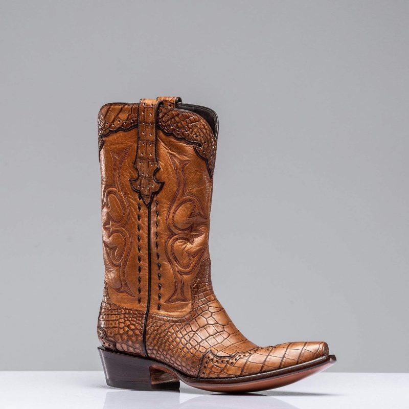 stallion boots cognac alligator majestic boots mens cowboy boots axels vail 28793287442621