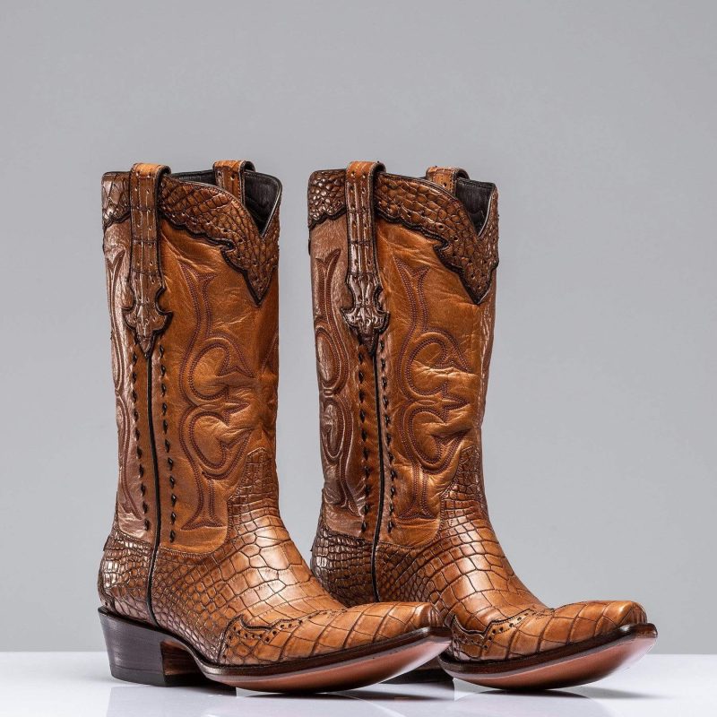 stallion boots cognac alligator majestic boots mens cowboy boots axels vail 29654525116605