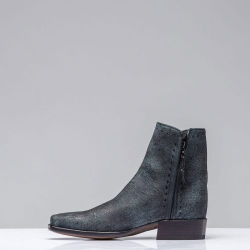 stallion boots goat suede zorro in vintage denim blue mens cowboy boots axels vail 40576589988074