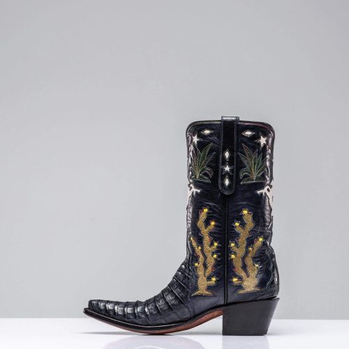 stallion boots inlaid western boot in navy ladies cowboy boots axels vail 29808856924349