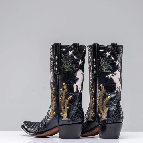 stallion boots inlaid western boot in navy ladies cowboy boots axels vail 29808917381309