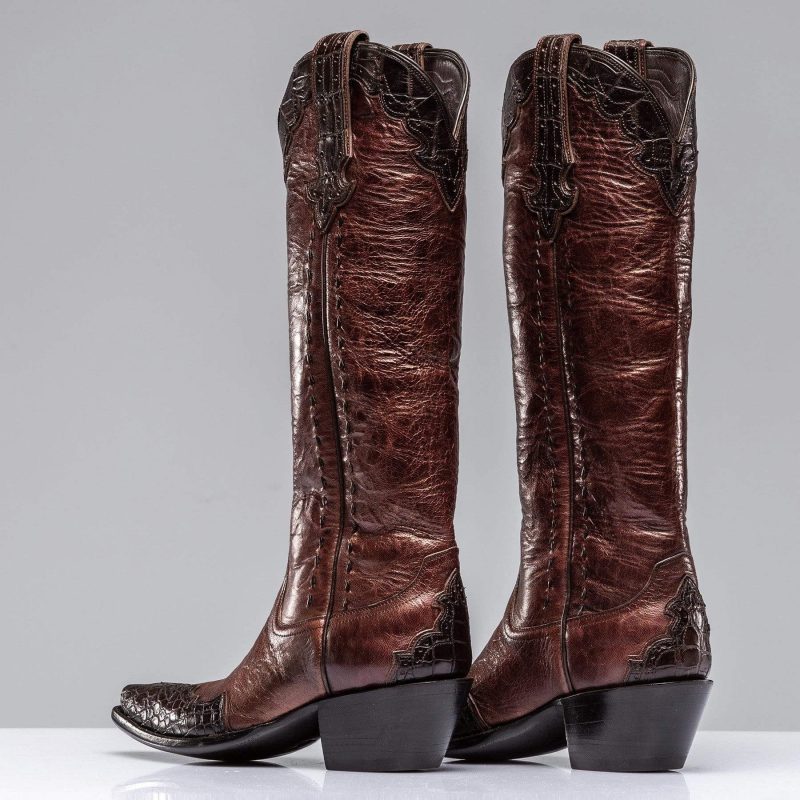 stallion boots rust crocodile majestic ladies cowboy boots axels vail 29875472040125