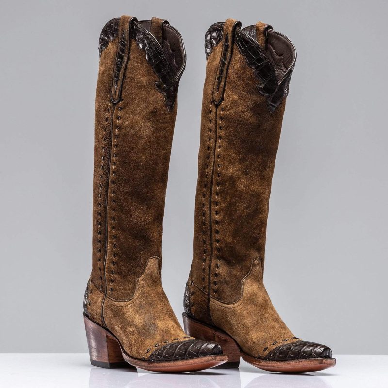 stallion boots tall distressed camel boot ladies cowboy boots axels vail 29787912372413