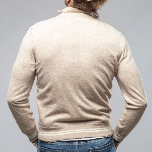 stile latino entoto cashmere baseball jacket in beige mens sweaters axels vail 40595841089770