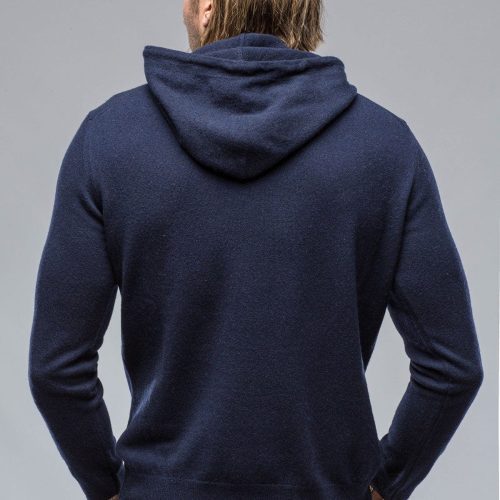 stile latino florio hooded cashmere sweater in navy mens sweaters axels vail 38819036496106