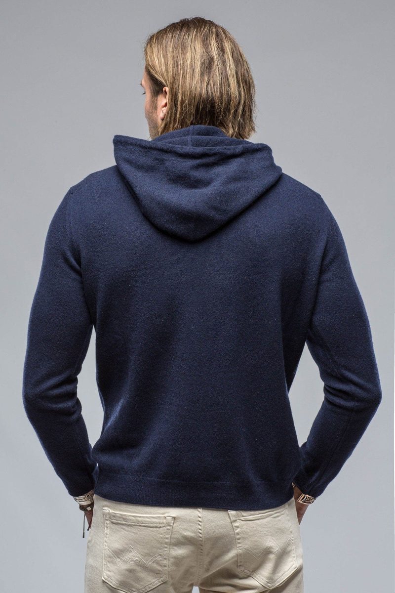 stile latino florio hooded cashmere sweater in navy mens sweaters axels vail 38819036496106