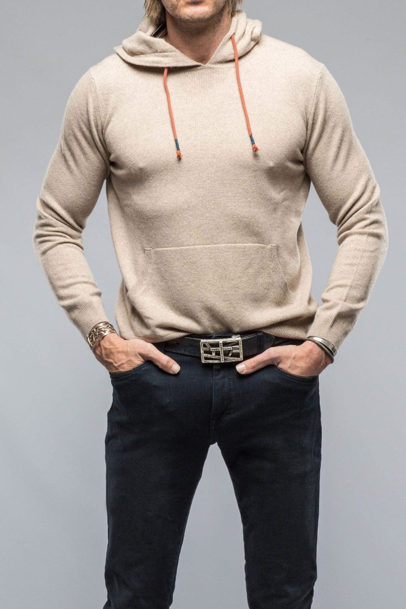 stile latino florio hooded cashmere sweater in sand mens sweaters axels vail 38819037118698