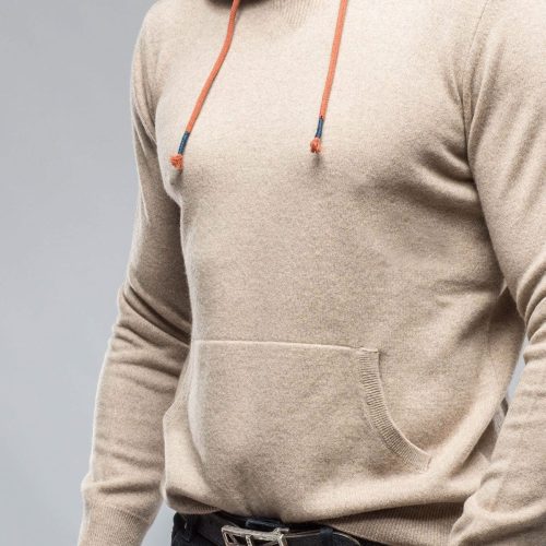 stile latino florio hooded cashmere sweater in sand mens sweaters axels vail 38819037184234