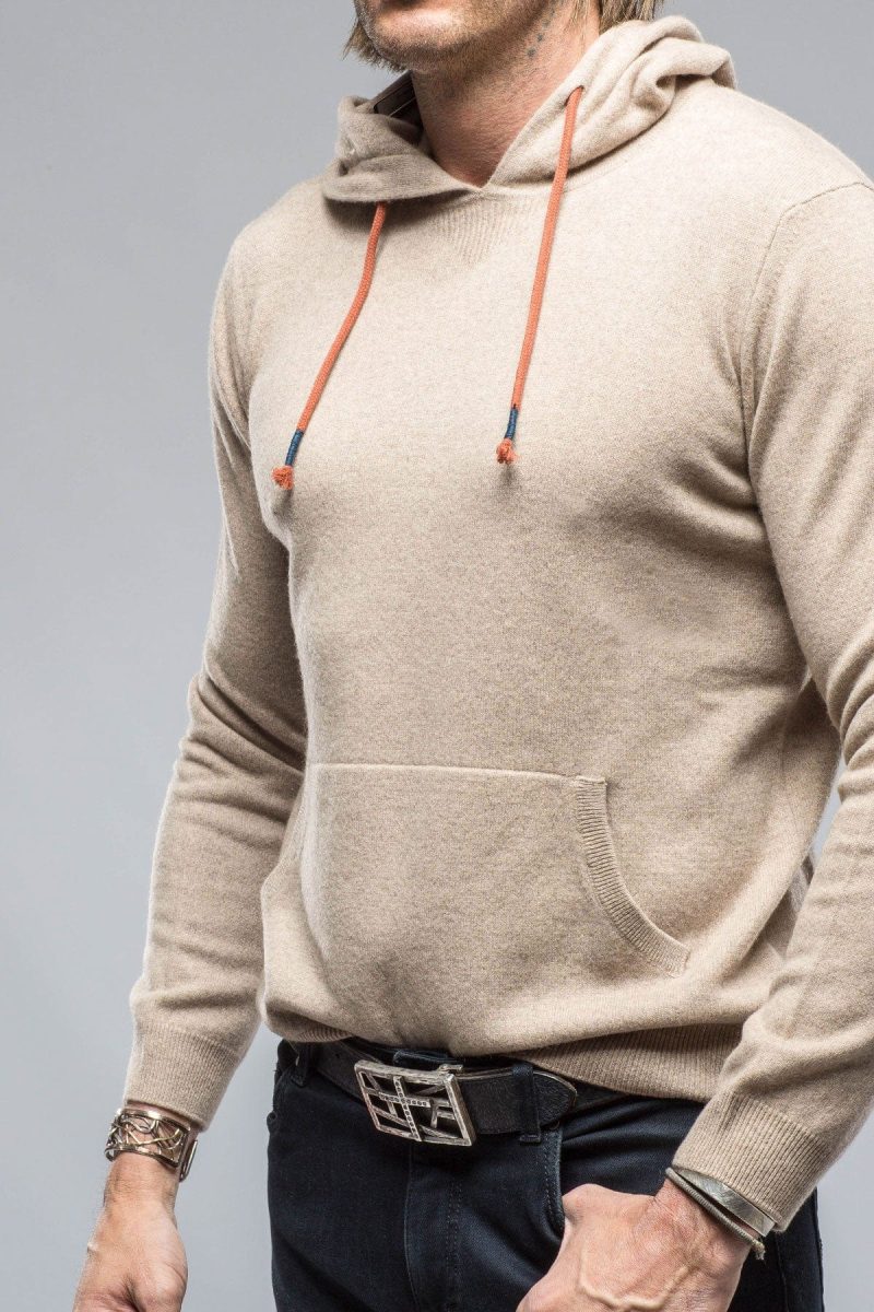 stile latino florio hooded cashmere sweater in sand mens sweaters axels vail 38819037184234