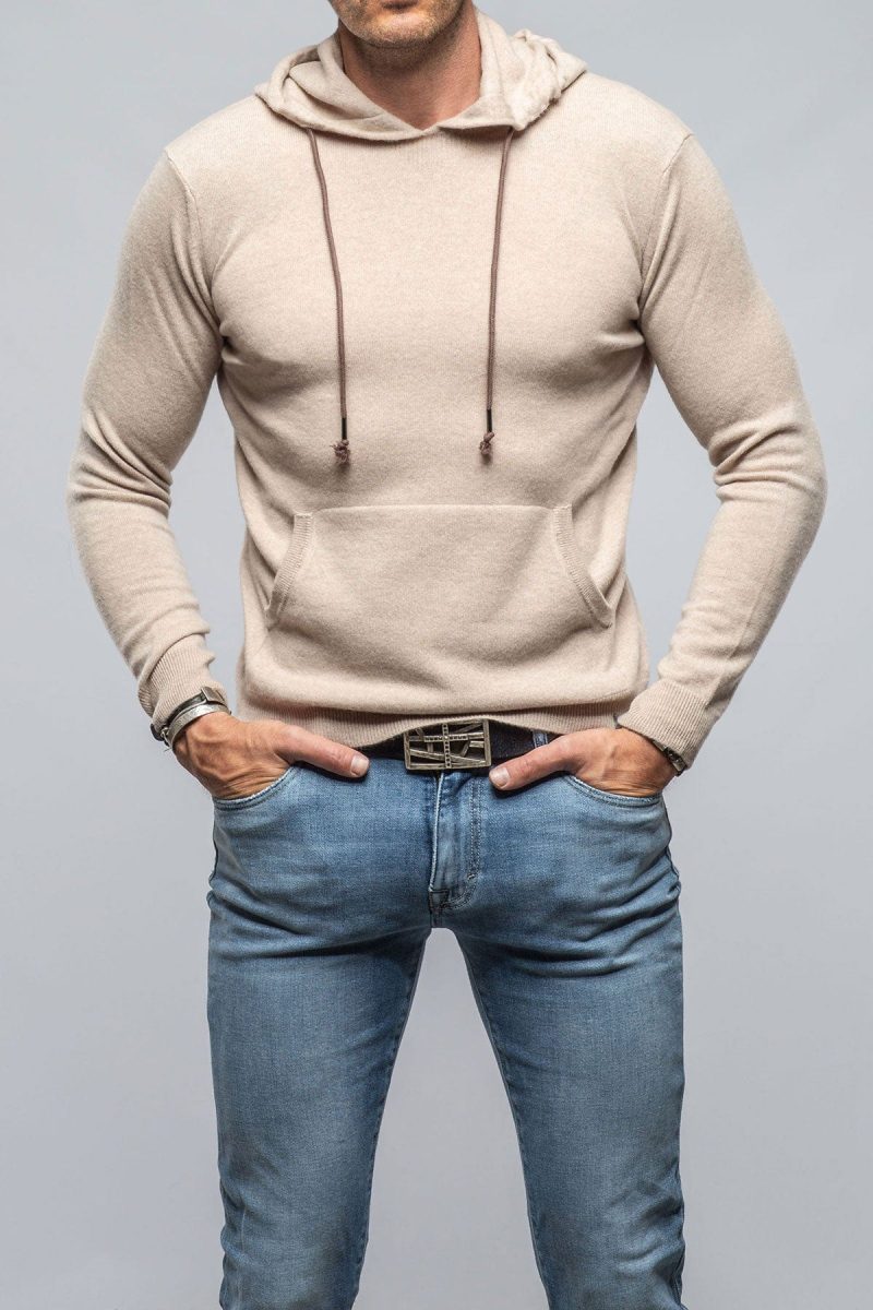 stile latino florio ii cashmere hoodie in beige mens sweaters axels vail 40526921531626