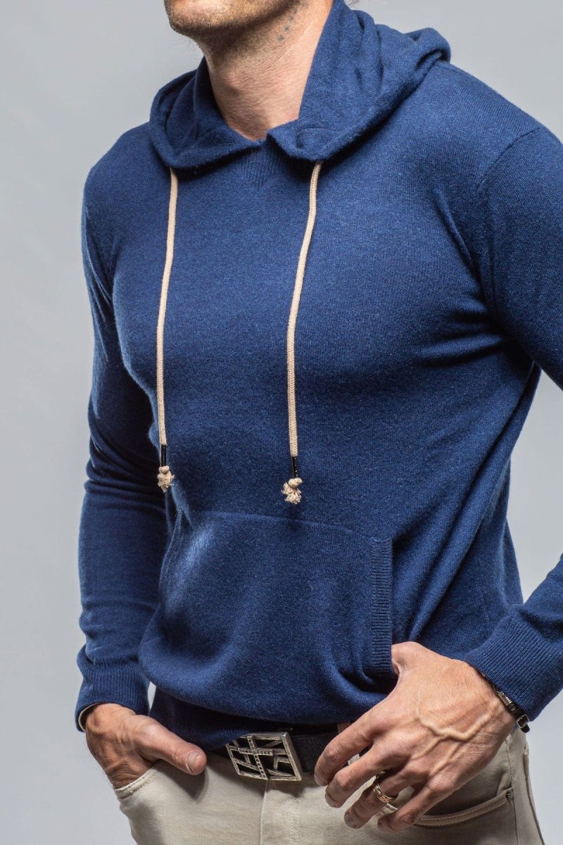 stile latino florio ii cashmere hoodie in navy mens sweaters axels vail 40526924447978