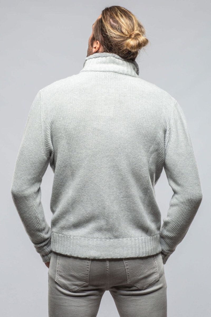 stile latino golis cashmere zip sweater in grey mens sweaters axels vail 40537946620138