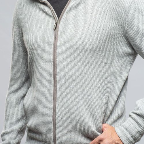 stile latino golis cashmere zip sweater in grey mens sweaters axels vail 40537946685674