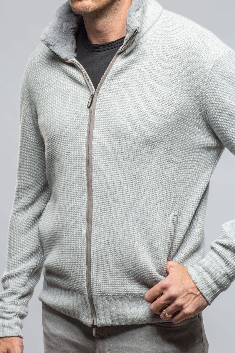 stile latino golis cashmere zip sweater in grey mens sweaters axels vail 40537946685674