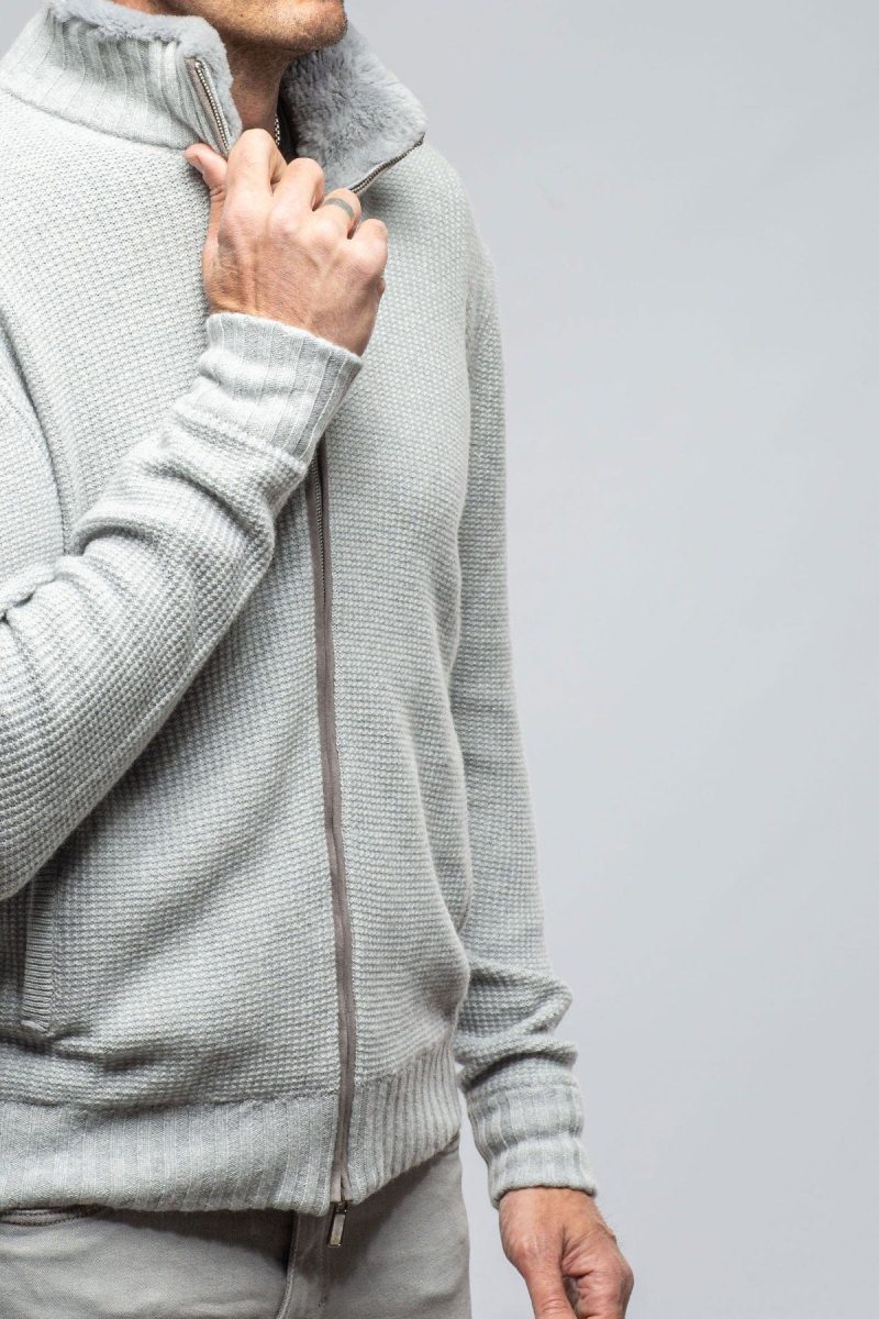 stile latino golis cashmere zip sweater in grey mens sweaters axels vail 40537948094698