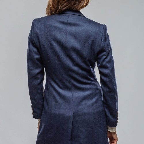 t ba annemarie short coat in blue herringbone ladies tailored jackets axels vail 40287529959658