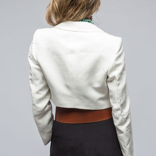 t ba bolero jacket in powin matte white ladies tailored jackets axels vail 39147689345258