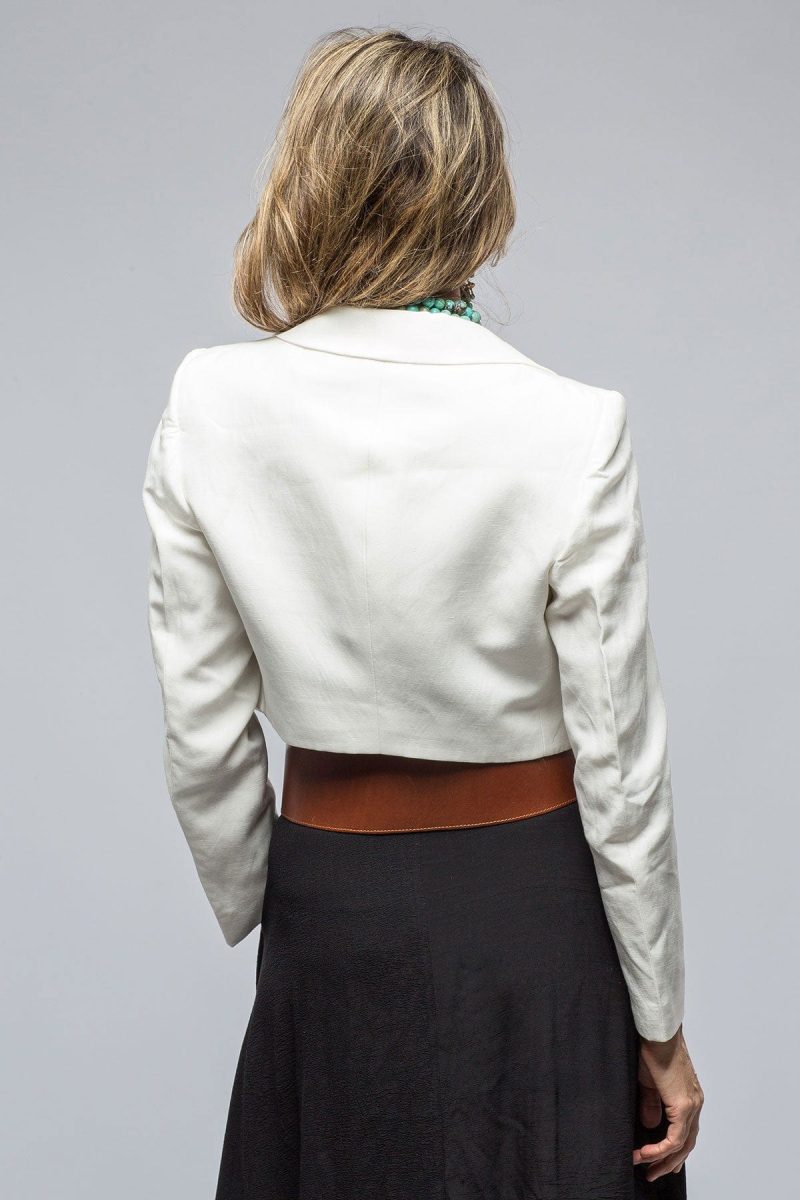 t ba bolero jacket in powin matte white ladies tailored jackets axels vail 39147689345258