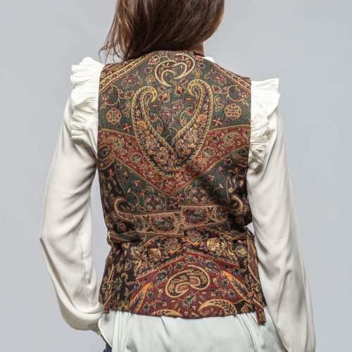 t ba english strap vest in black paisley jacquard ladies tailored vests axels vail 40375794106602