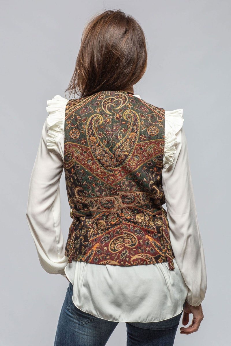 t ba english strap vest in black paisley jacquard ladies tailored vests axels vail 40375794106602