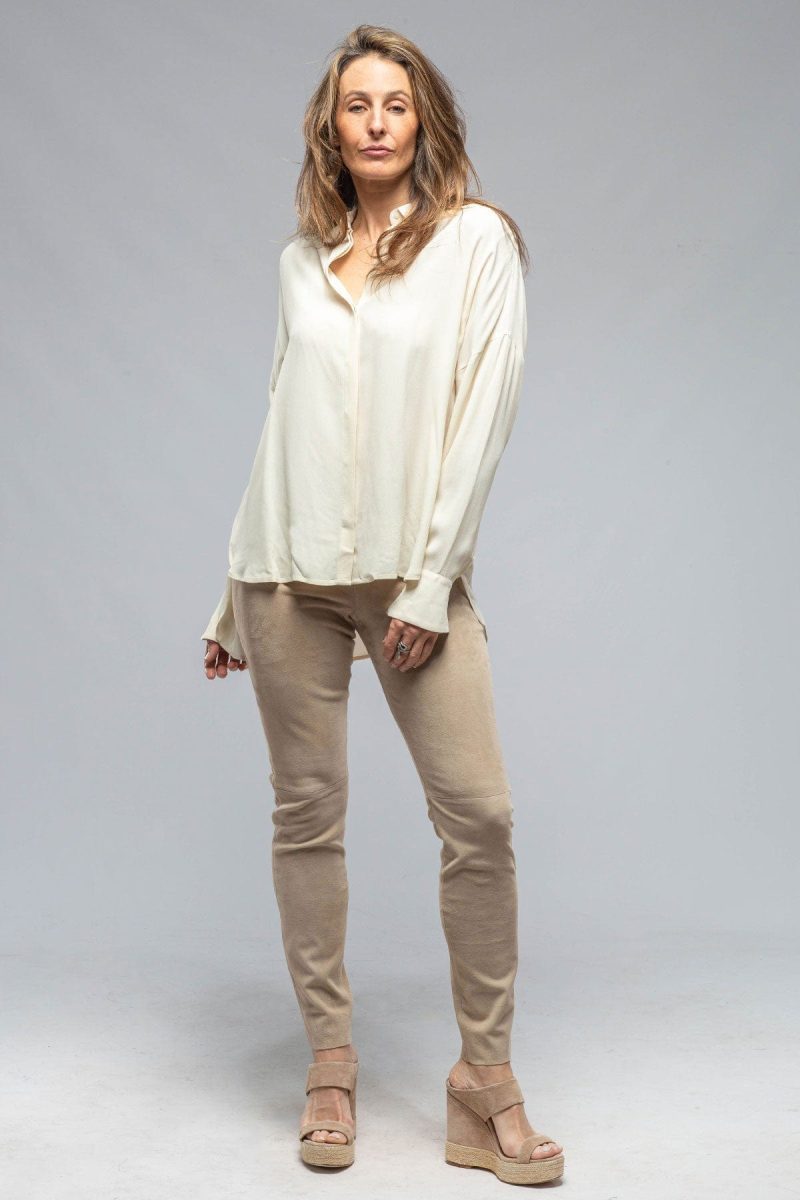 t ba jazz crepe shirt in beige ladies blouses axels vail 36857554043114