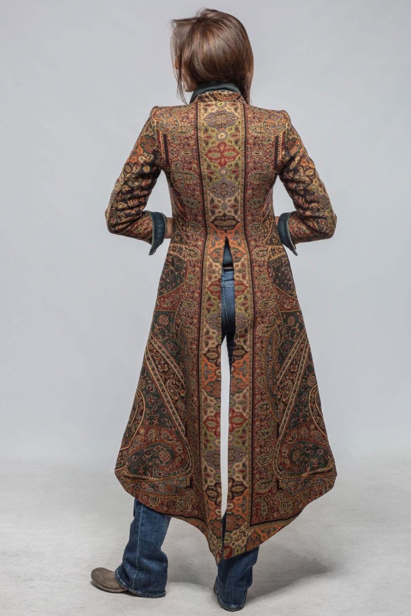 t ba long morgana coat in black red green paisley ladies tailored jackets axels vail 40375795548394