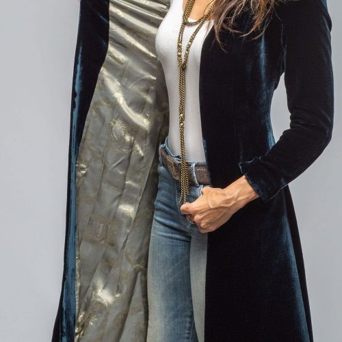 t ba long morgana in silk velvet in navy blue ladies tailored jackets axels vail 40312430887146