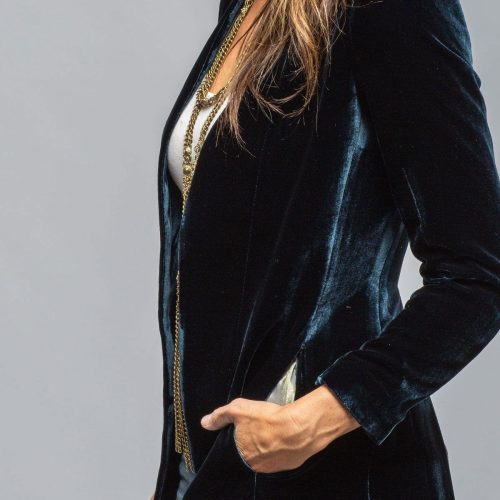 t ba long morgana in silk velvet in navy blue ladies tailored jackets axels vail 40312431018218