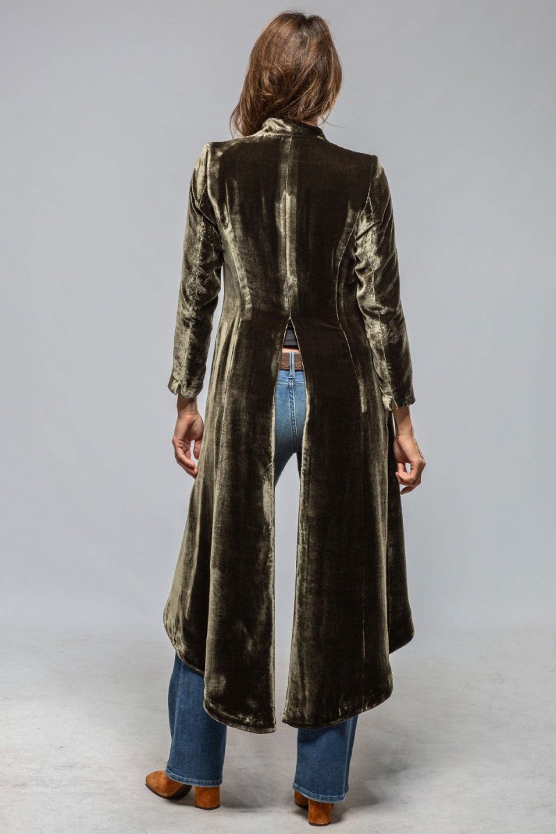 t ba long morgana silk velvet coat in rock ladies tailored jackets axels vail 40287539396842