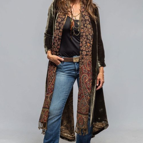 t ba long morgana silk velvet coat in rock ladies tailored jackets axels vail 40287539462378